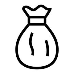 Trash bag icon outline set sign