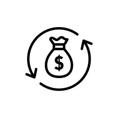 Turnover icon outline set sign