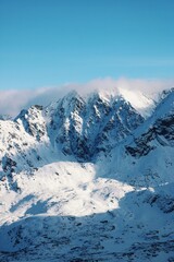 snow covered mountains