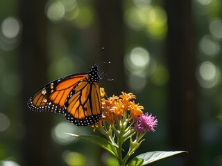 Fototapeta premium butterfly on flower