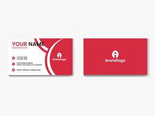 Creative Business Card template both sided landscape orientation Horizontal layout Vector illustration
