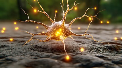 Glowing Neuron Intricate Neural Network