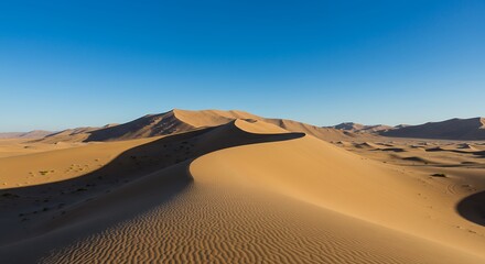 Stunning Desert Dunescape Under a Clear Blue Sky
