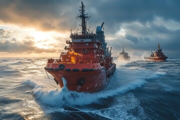 Offshore Supply Vessels Supporting Oil and Gas Operations in the Sea