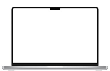 Mockup MacBook Pro M4 14-inch Silver PNG, MacBook Pro Screen Template, MacBook Pro 2024 Display,...