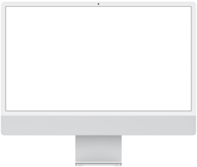 Mockup iMac 24" Silver PNG, iMac Screen Template, iMac 2024 Display, iMac PSD, Vector iMac Mockup, iMac UI Design, Apple Desktop Mockup, iMac Frame PNG, iMac Isolated Screen