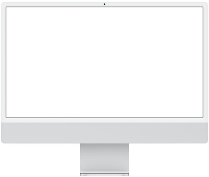 Mockup iMac 24" Silver PNG, iMac Screen Template, iMac 2024 Display, iMac PSD, Vector iMac Mockup, iMac UI Design, Apple Desktop Mockup, iMac Frame PNG, iMac Isolated Screen