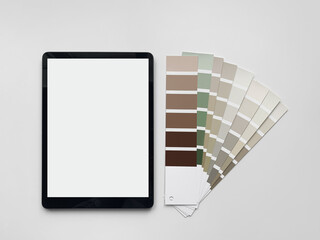 Mocha Mousse, Pantone color of the year 2025. 17-1230. White background with Mocha Mousse Color...