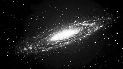 A plain galaxy with twinkling stars, minimalist 2d vector art, basic curves and dots, simple and clean composition. Galactic Plains. Illustration