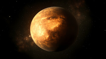 Obraz premium A planet illuminated by distant star in striking contrast. Galactic Plains. Illustration