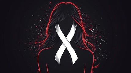 International day for the elimination of violence against women. Vector illustration of white ribbon symbol of violence against women. Suitable for banners, web, social media, greeting cards etc