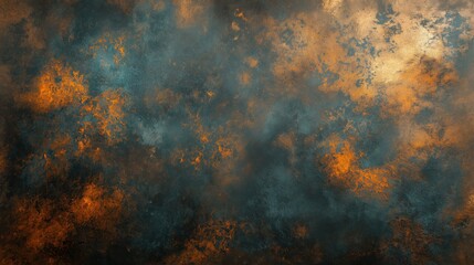 Abstract dark textured background with metallic gold and copper accents