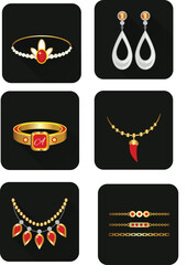  Red and Black jewelry icons