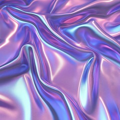 Obraz premium Iridescent silk fabric with shimmering folds in pastel blue and purple tones