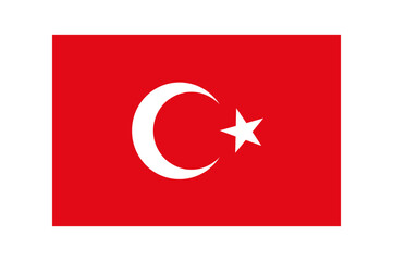 Republic of Türkiye flag official national flag isolated vector illustration