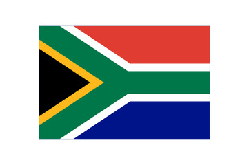 The flag of South Africa. Flag icon. Standard color. Standard size. A rectangular flag. Computer illustration. Digital illustration. Vector illustration.