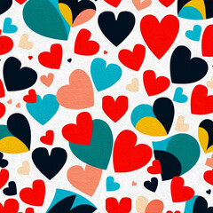 Valentine's Day card design. Illustration with oil paint. Pattern for printing on wall decorations, covers, wallpapers
