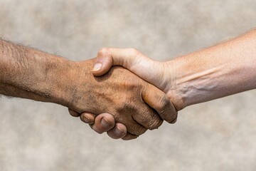 Fototapeta premium handshake between two men. greeting or shaking hands after signing a contract, successful agreement