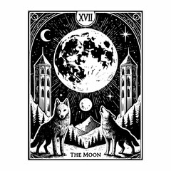 Fototapeta premium Mystical Representation of The Moon Tarot