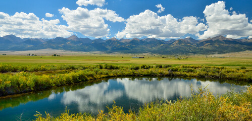 landscape with lake and mountains