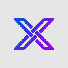 A minimalist abstract logo with an interconnected letter X, perfect for technology, business, and modern themed brands. This versatile design can be used as a logo, icon, or graphic element.