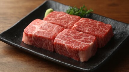 Fototapeta premium Beef, Wagyu Beef, Lean Meat, Raw Meat, Fresh Meat.