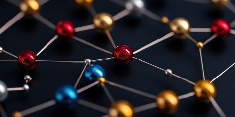 An abstract representation of interconnected metallic spheres on a dark background, symbolizing complexity and connectivity in investment networks.