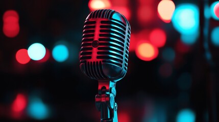 set vintage Microphone radio podcast logo design
