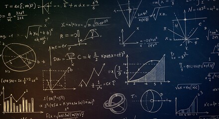 Chalkboard Math Equations Background Image for Education