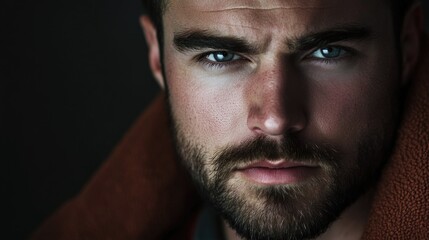 Obraz premium Intense Focus: The Actor's Intense Stare