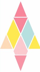 Abstract pastel geometric diamond shape.