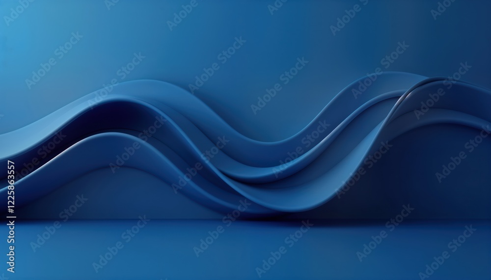 Leinwandbilder abstract minimalist dynamic design. blue background with smooth flowing waves. modern, vibrant style