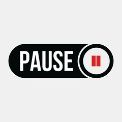 Multimedia Pause Button vector illustration