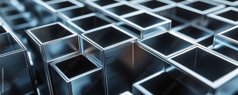 Poster Abstract background showing metallic cubes forming modern pattern