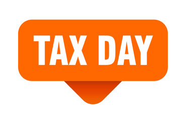 tax day sticker. tax day sign on transparent background