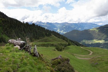 Winding Alpine Path Overlooking the Zillertal Valley, Tirol, Austria