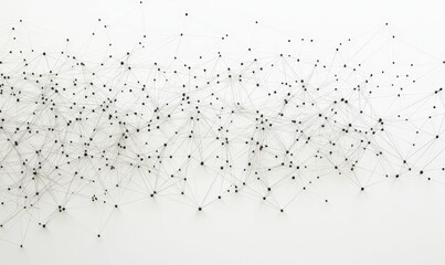 Obraz premium Black dots and thin lines on white surface.