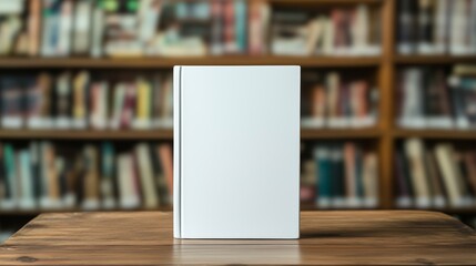 Stands upright of a blank white book cover