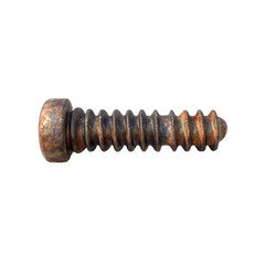 Bnar rusted screw isolated on transparent background, png