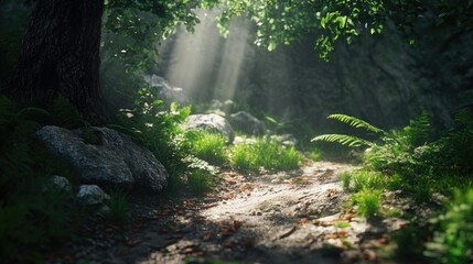 Serene Path Through a Woodland Glade