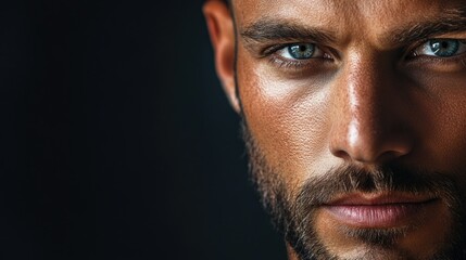 Obraz premium Intense Male Portrait with Facial Hair