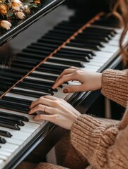 Fototapeta premium Musical Moment: A Pianist's Performance