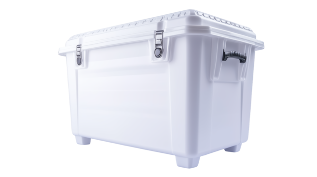 Durable White Plastic Storage Container Box with Lid and Clasps for Organization