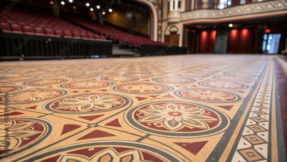 Aufkleber a closeup image showcasing the intricate pattern of a newly installed patterned vinyl floor highligh