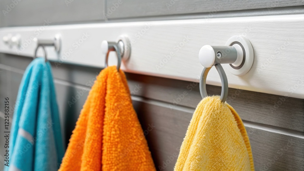 Poster a closeup of a clothing hook made from antimicrobial material displaying fine craftsmanship and slee