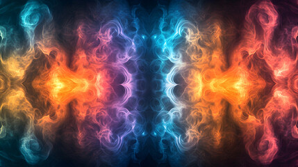 Fototapeta premium Colorful smoke swirls, abstract background, design element