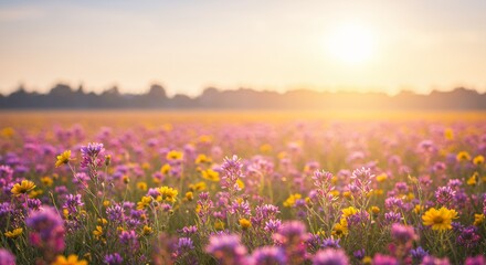 Sunset Wildflower Meadow Landscape Photography