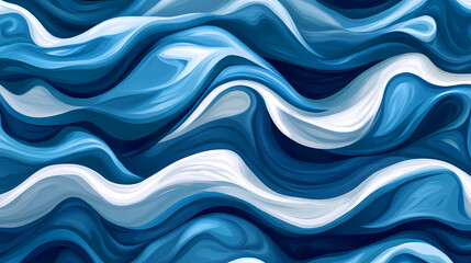 Fototapeta premium Oceanic wave texture with shades of indigo and silver , wave, serene, metallic. Indigo Wave. Illustration
