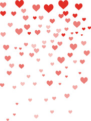 Flying red hearts for Valentine's Day.