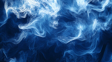 Fototapeta premium Vibrant blue gradient smoothly transitions into a fluid, wavy pattern, evoking a sense of dynamic movement and serenity in this abstract, high-contrast digital design. Indigo Wave. Illustration